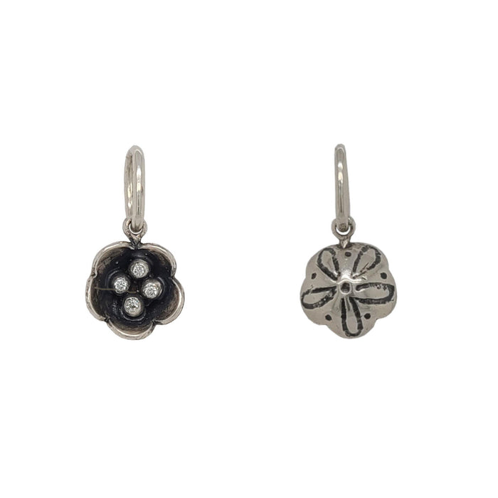 Oxidized Diamond Blossom Charm