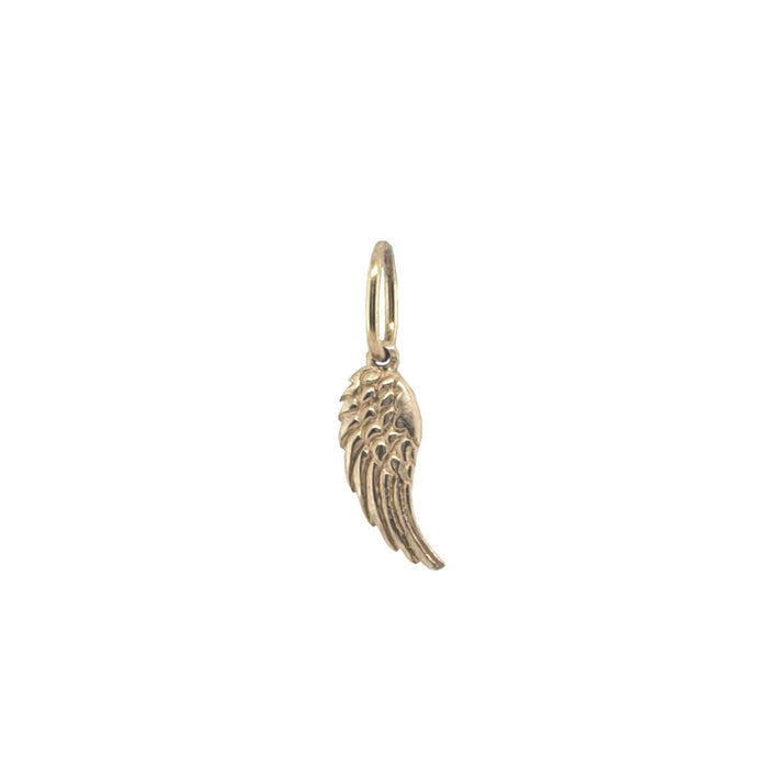 14kt Tiny Feathered Wing Charm