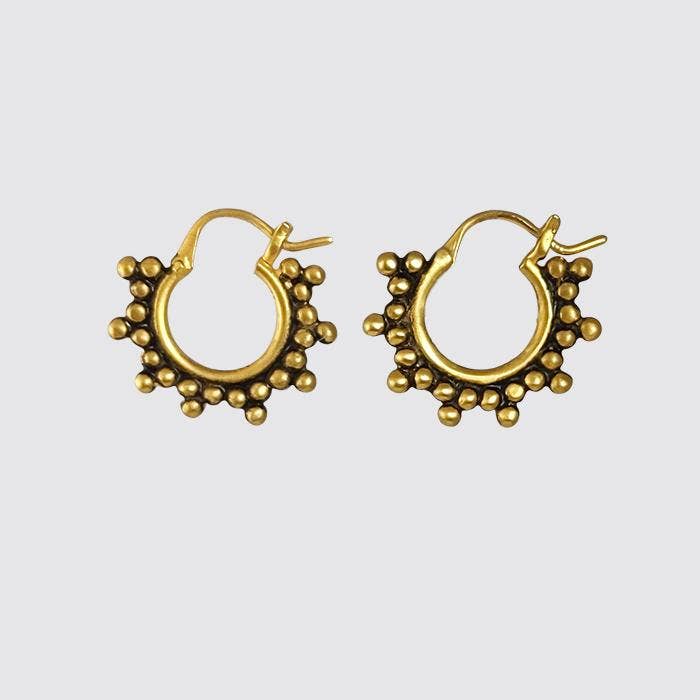 Jane Diaz NY - Tiny Hoop Earring with Clover Granulation