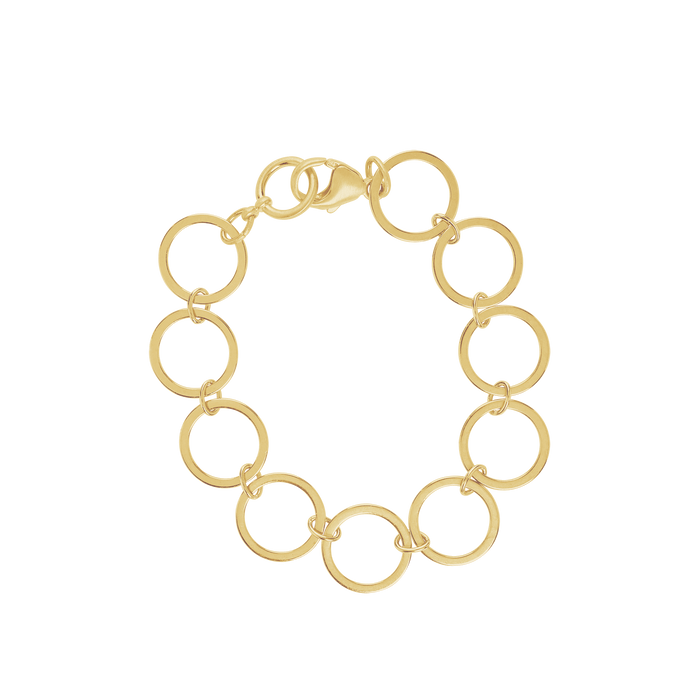 open circle chain bracelet: Vermeil