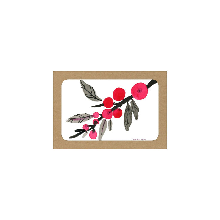 Festive Branch Holiday Thank You Cards