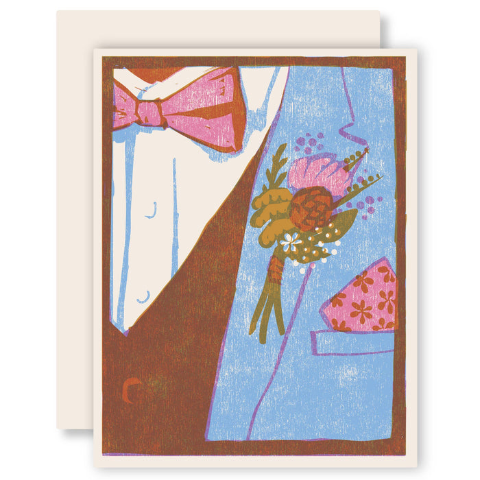 Wedding Boutonniere Letterpress Card