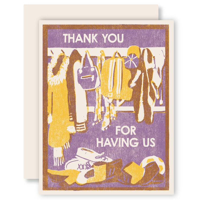 Thank You For Having Us Letterpress Card