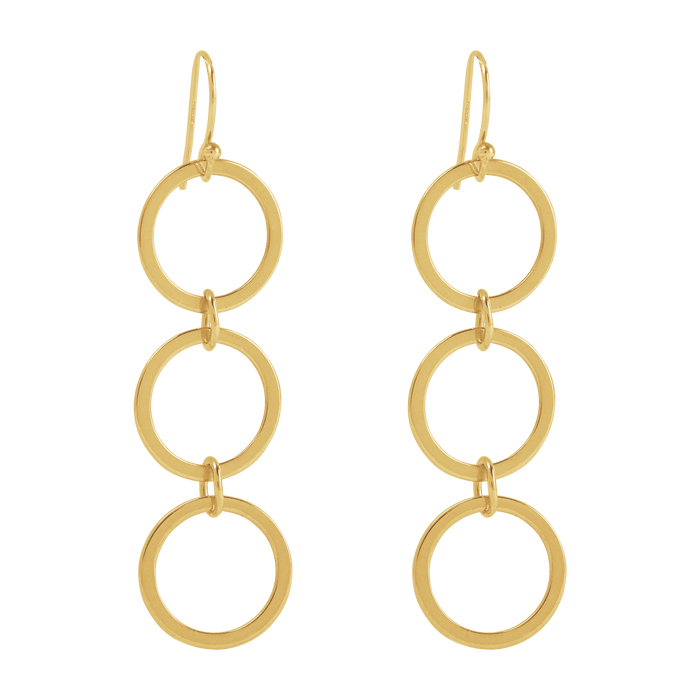 open circle chain earrings: Vermeil