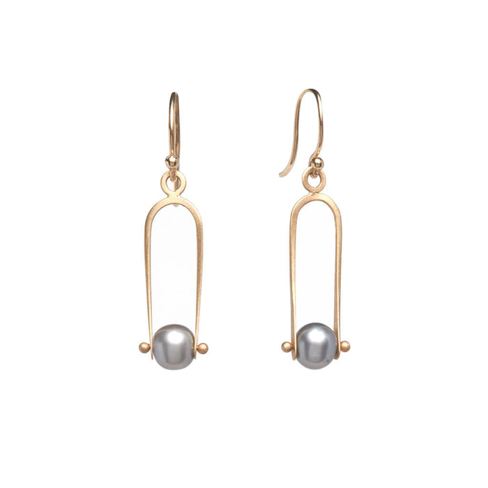 Deco Pearl Arch Earrings