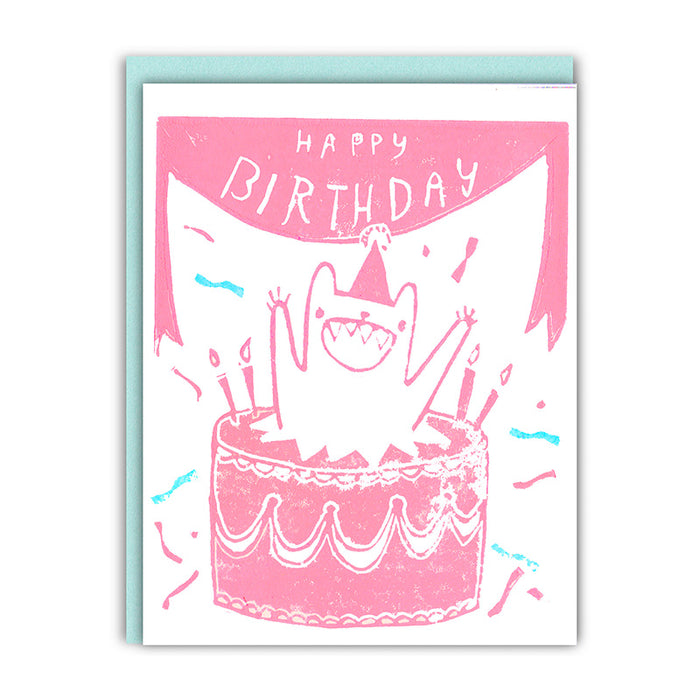Jumping Out of a Cake Card