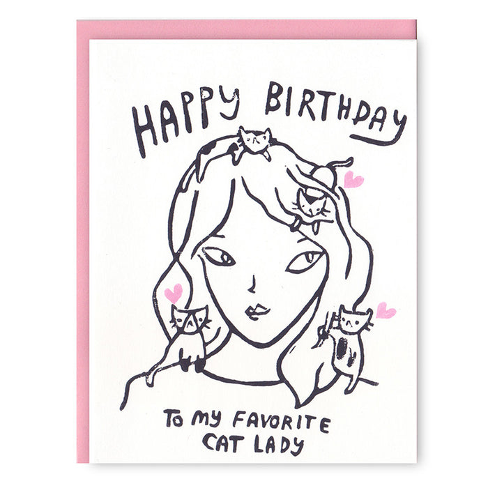 Cat Lady Birthday Card