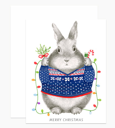 Faire Isle Bunny Card, Box of 6