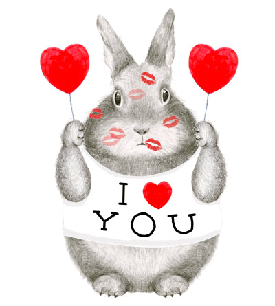 I Heart You Bunny Card
