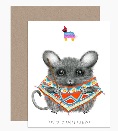 Piñata Mouse Birthday Card