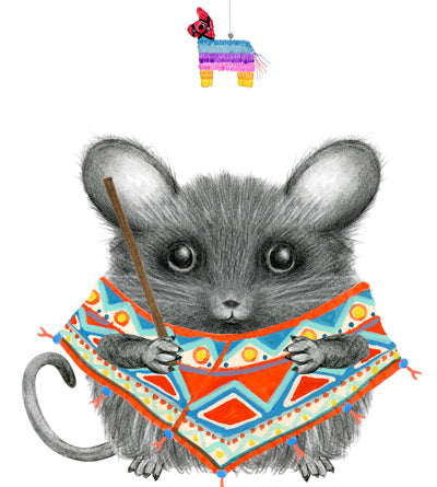 Piñata Mouse Birthday Card