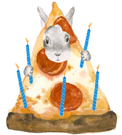 Pizza Bunny Card