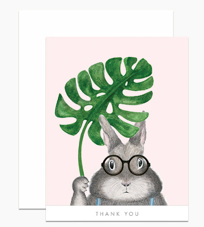 Monstera Bunny Thank You Card