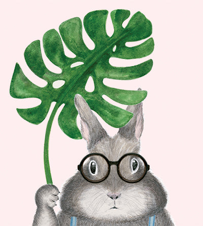 Monstera Bunny Thank You Card