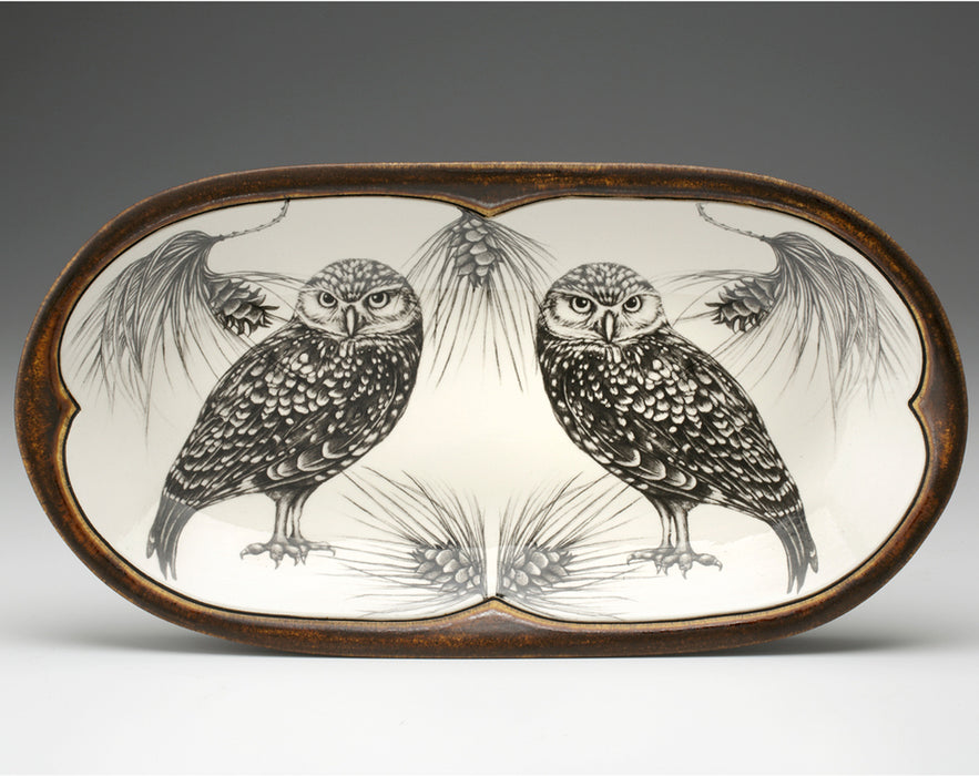 Burrowing Owl Rectangular Serving Dish
