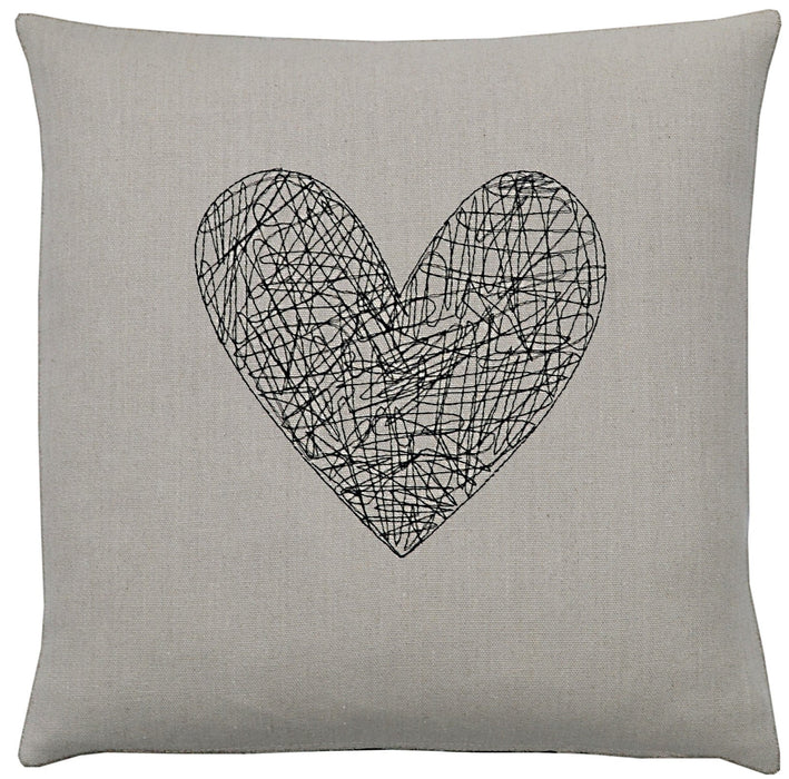 14" Black Heart Pillow