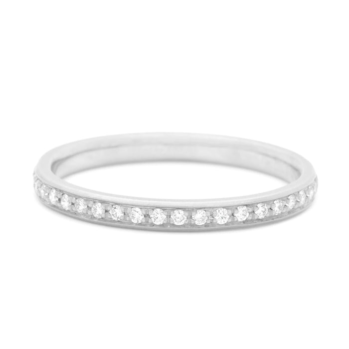 White Gold Single Row Pavé Band, Half