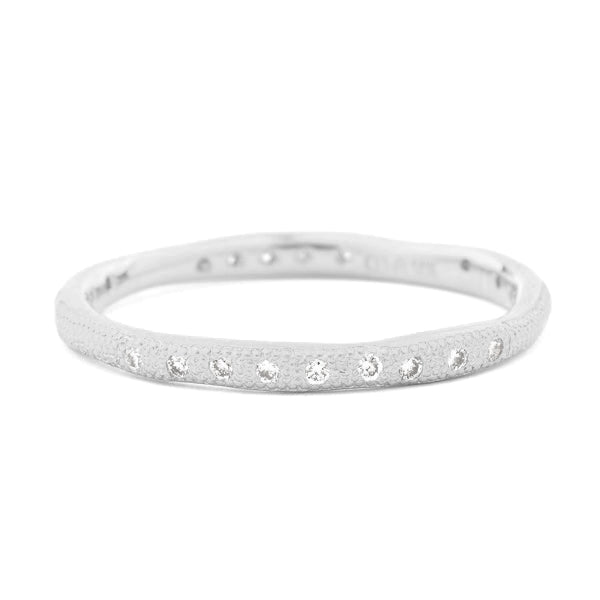 White Gold Wavy Stardust Band